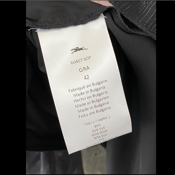 Longchamp glitter blouse L button-up puff-sleeve - Picture 7 of 7